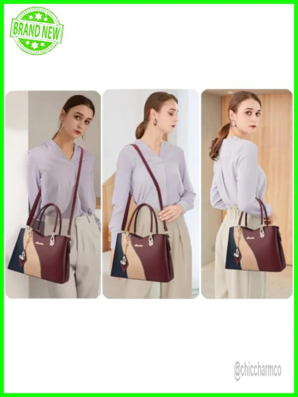 Women's Satchel Handbag Synthetic Leather Tote Crossbody Shoulder Bag